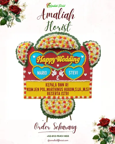 Karangan Papan Bunga Pernikahan di Jagabaya Ii